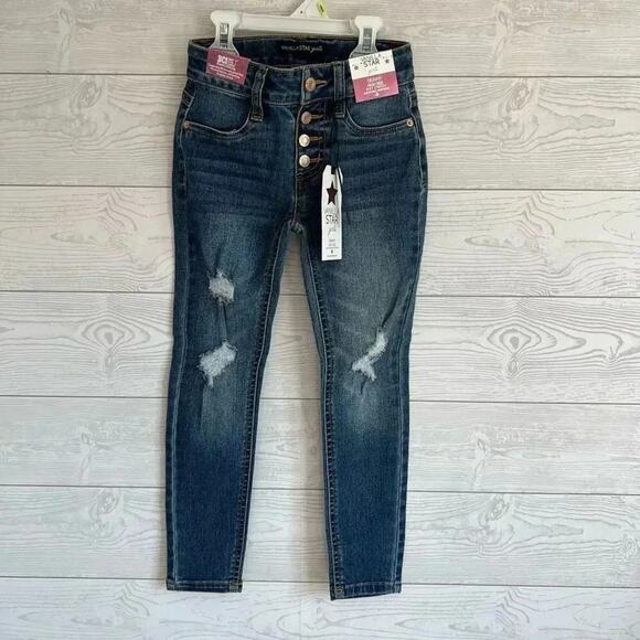 Girls’ Vanilla Star skinny high rise distressed jeans Size 5 - Picture 1 of 7